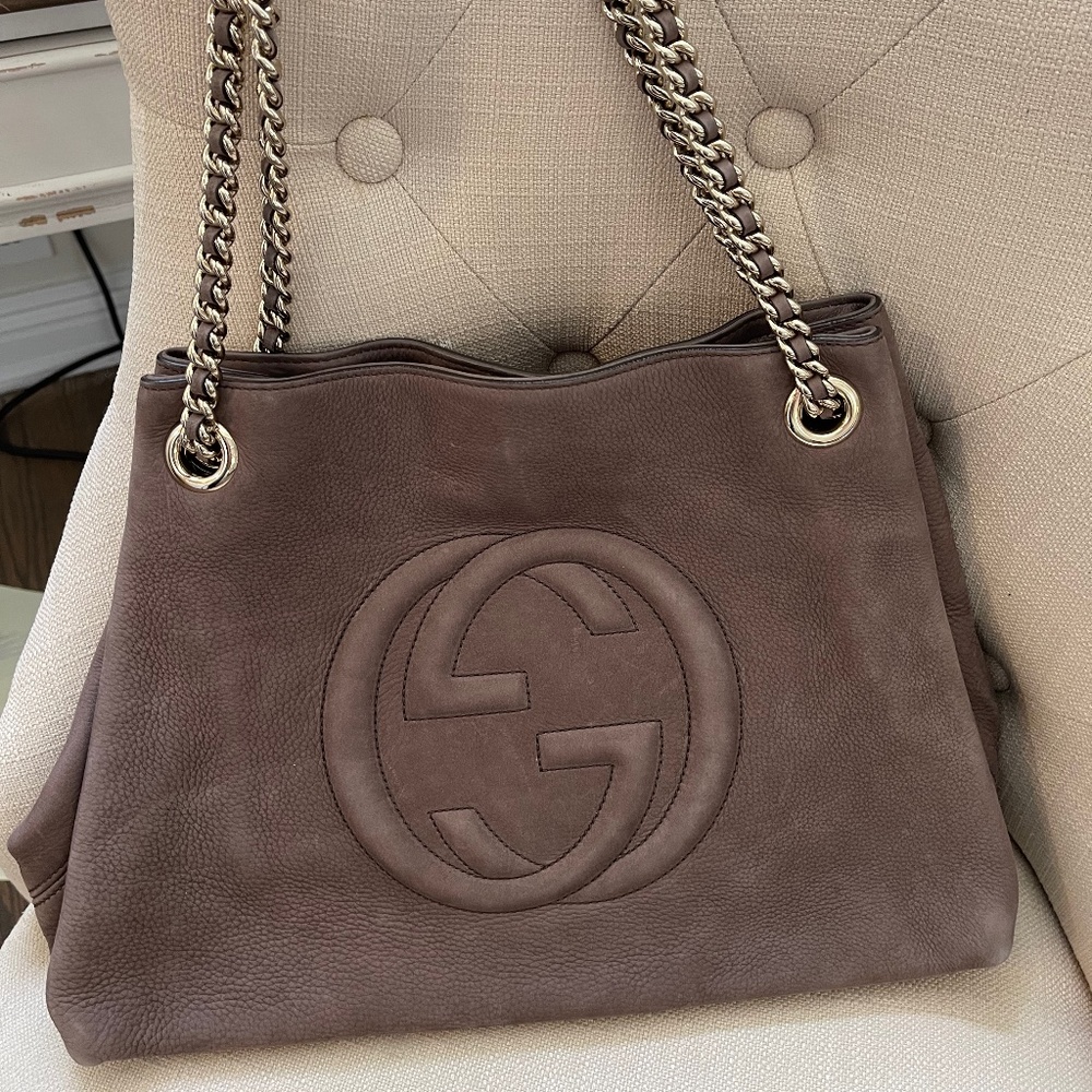 Authentic Suede Gucci Bag